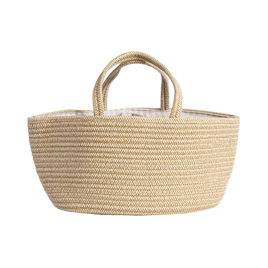 Natural - Cotton Rope Nappy Caddy with Divider