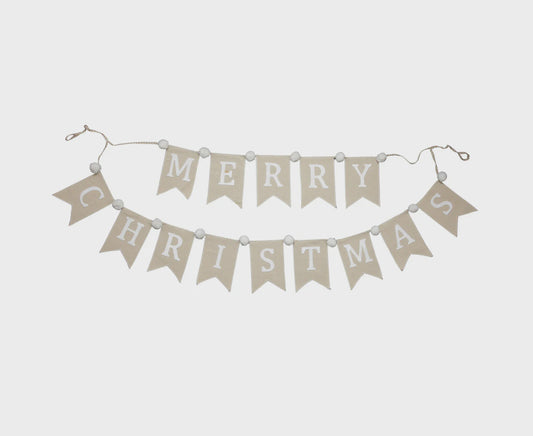 Merry Christmas Bunting - Cream