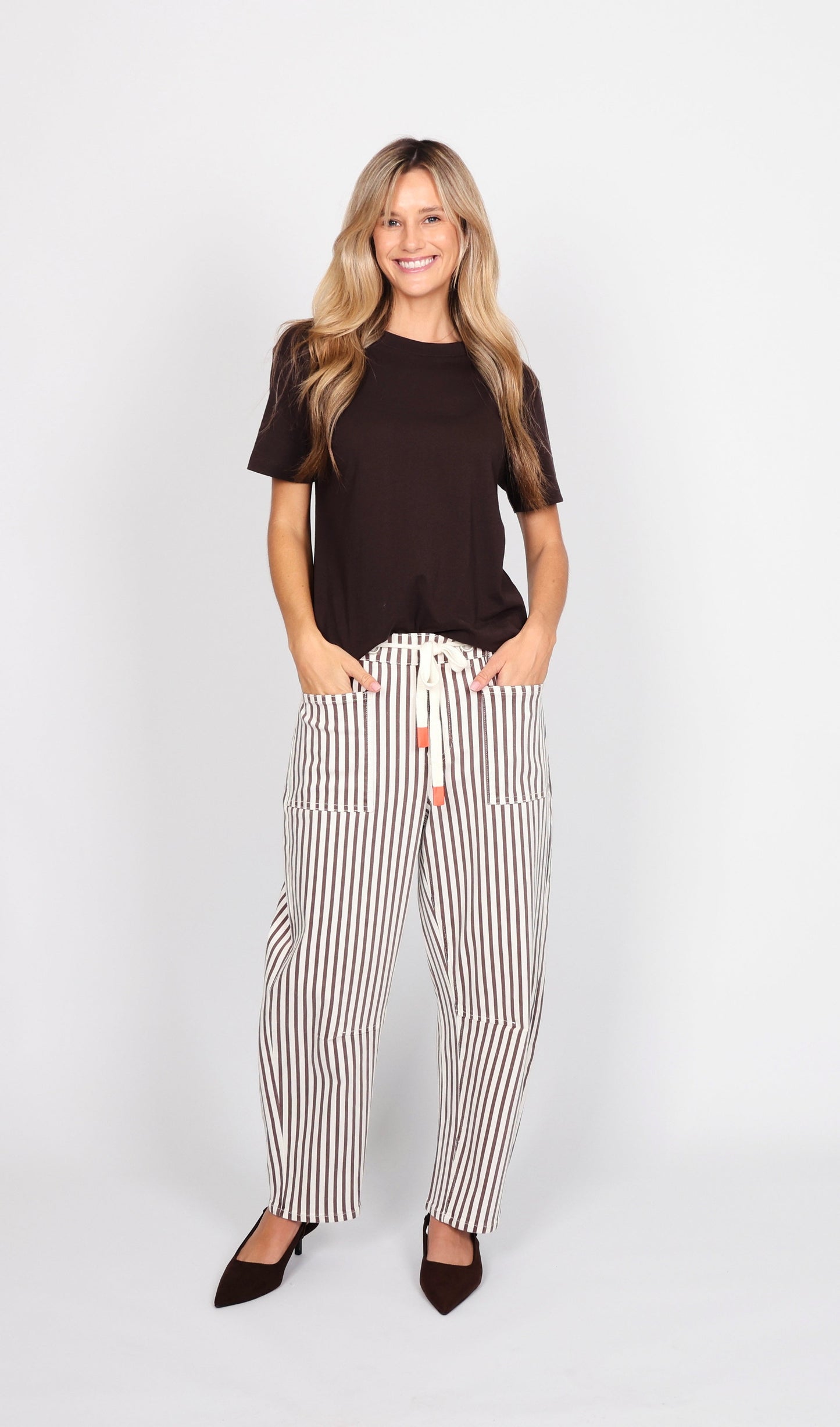 Carter Barrel Jeans - Chocolate Stripe