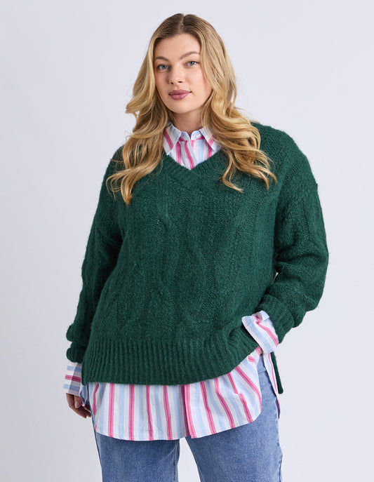 Tallulah Cable Knit Dark Green