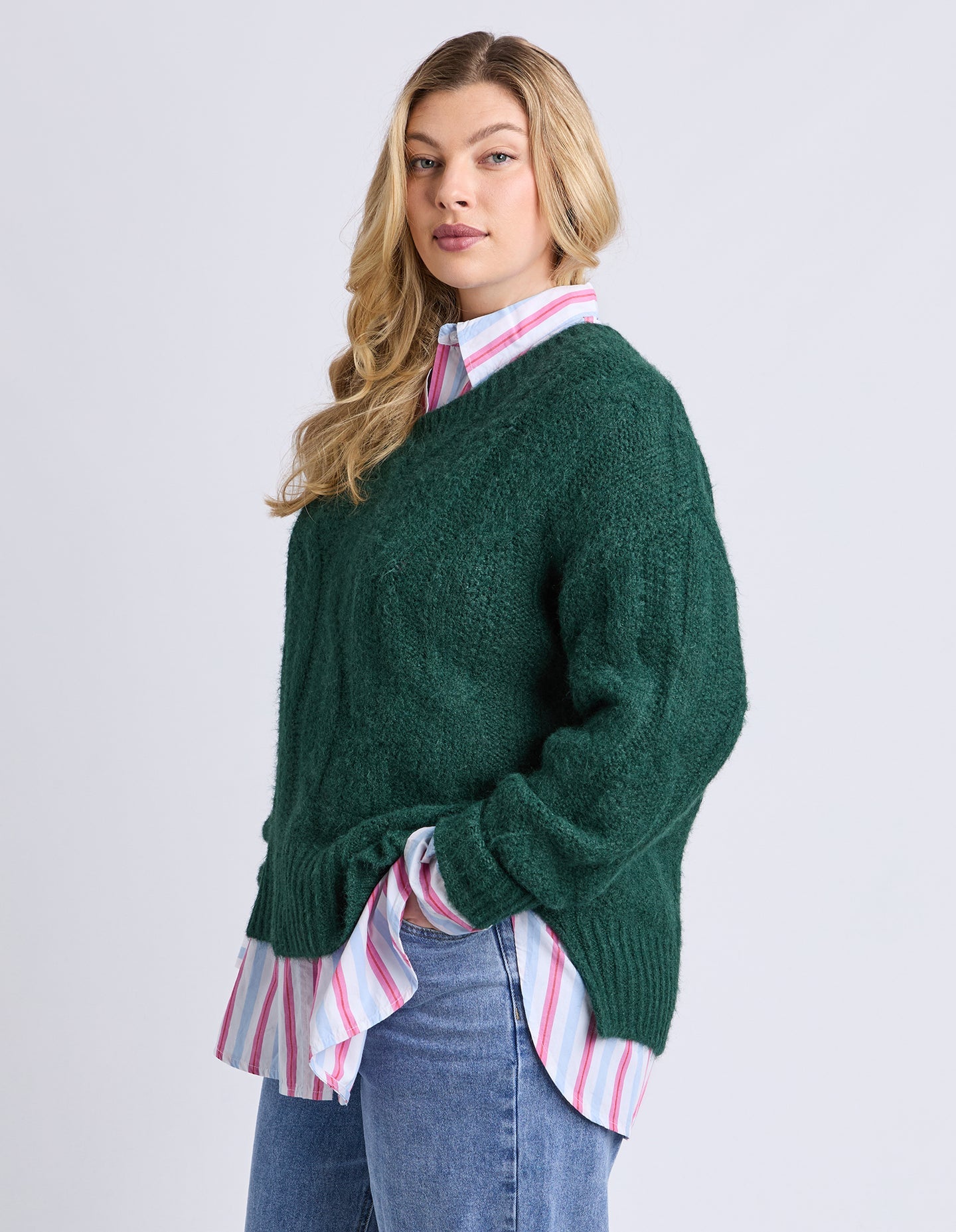 Tallulah Cable Knit Dark Green