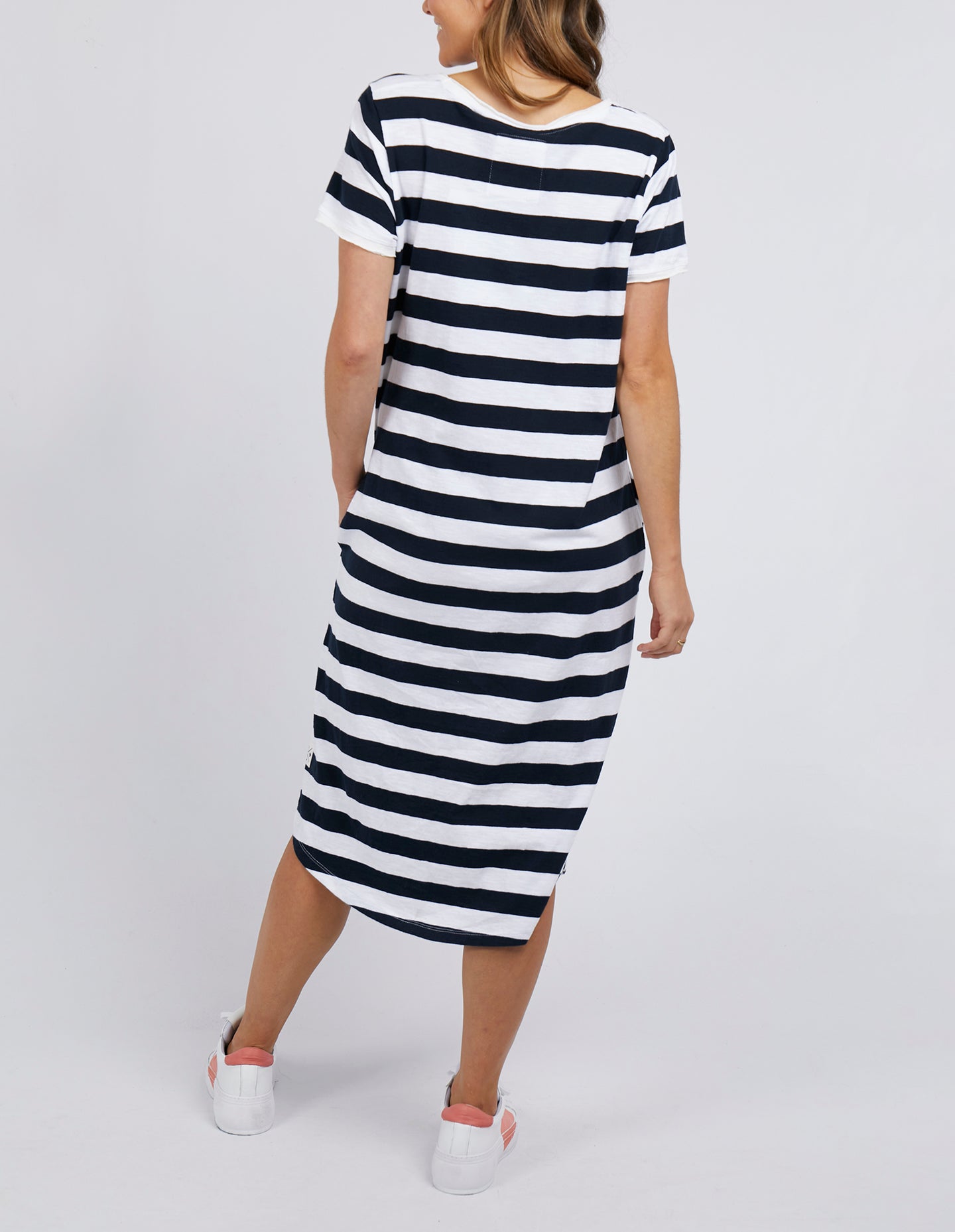 Maeve Dress Navy & White Stripe