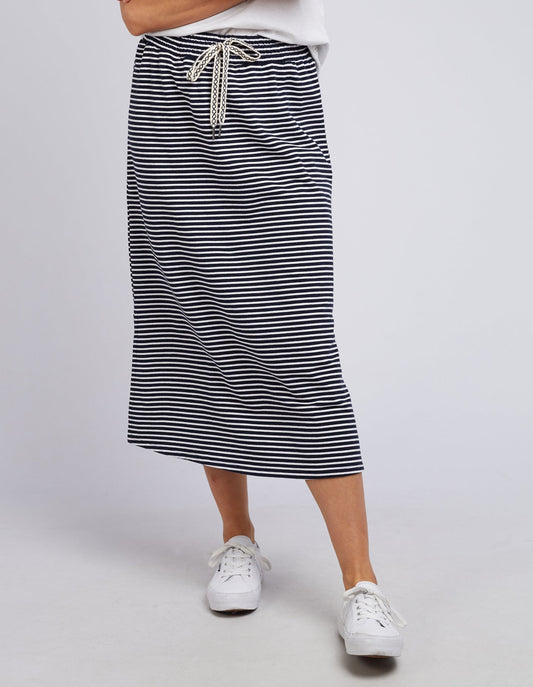 Travel Skirt Stripe - Navy & White