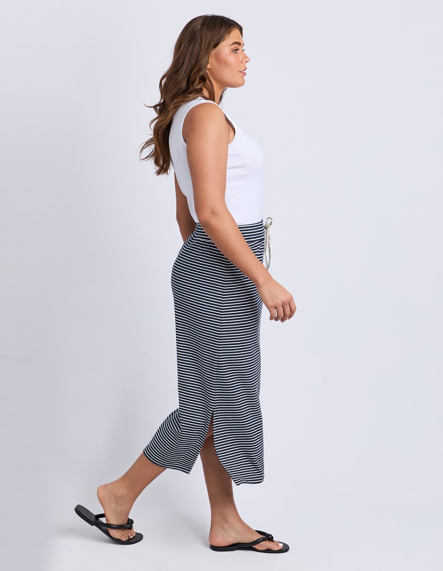 Travel Skirt Navy & White Stripe