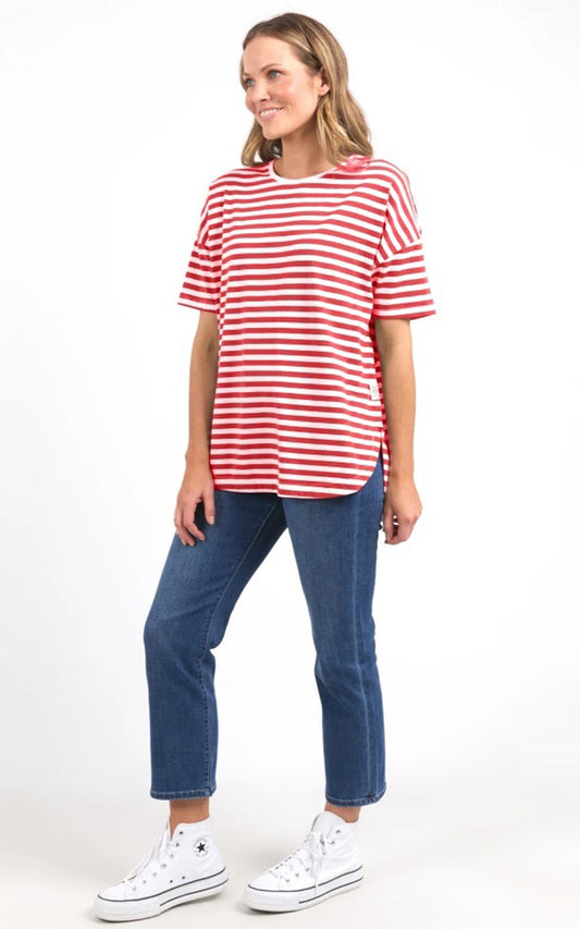Lauren S/S Tee - Stripe Cayenne