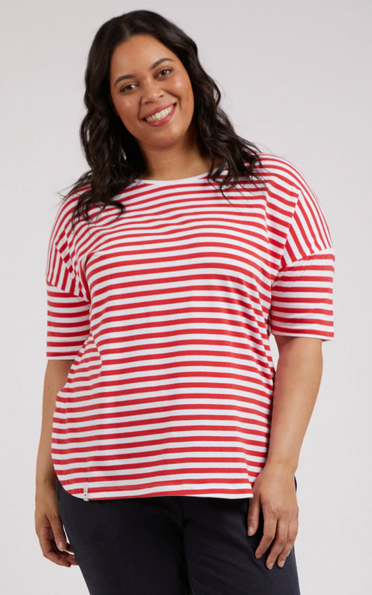 Lauren S/S Tee - Stripe Cayenne