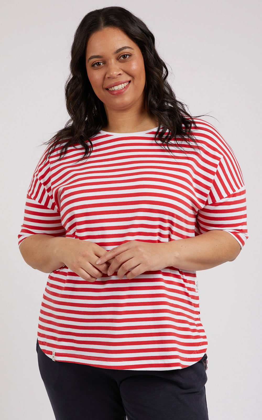 Lauren S/S Tee - Stripe Cayenne