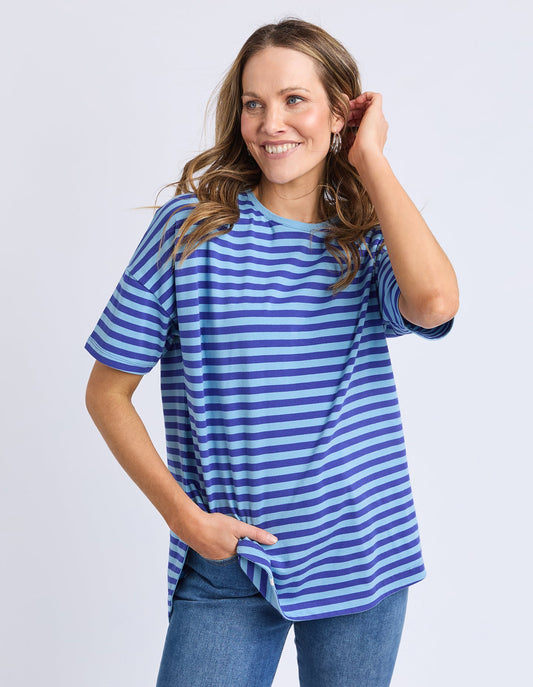 Lauren S/S Tee - Stripe Ocean