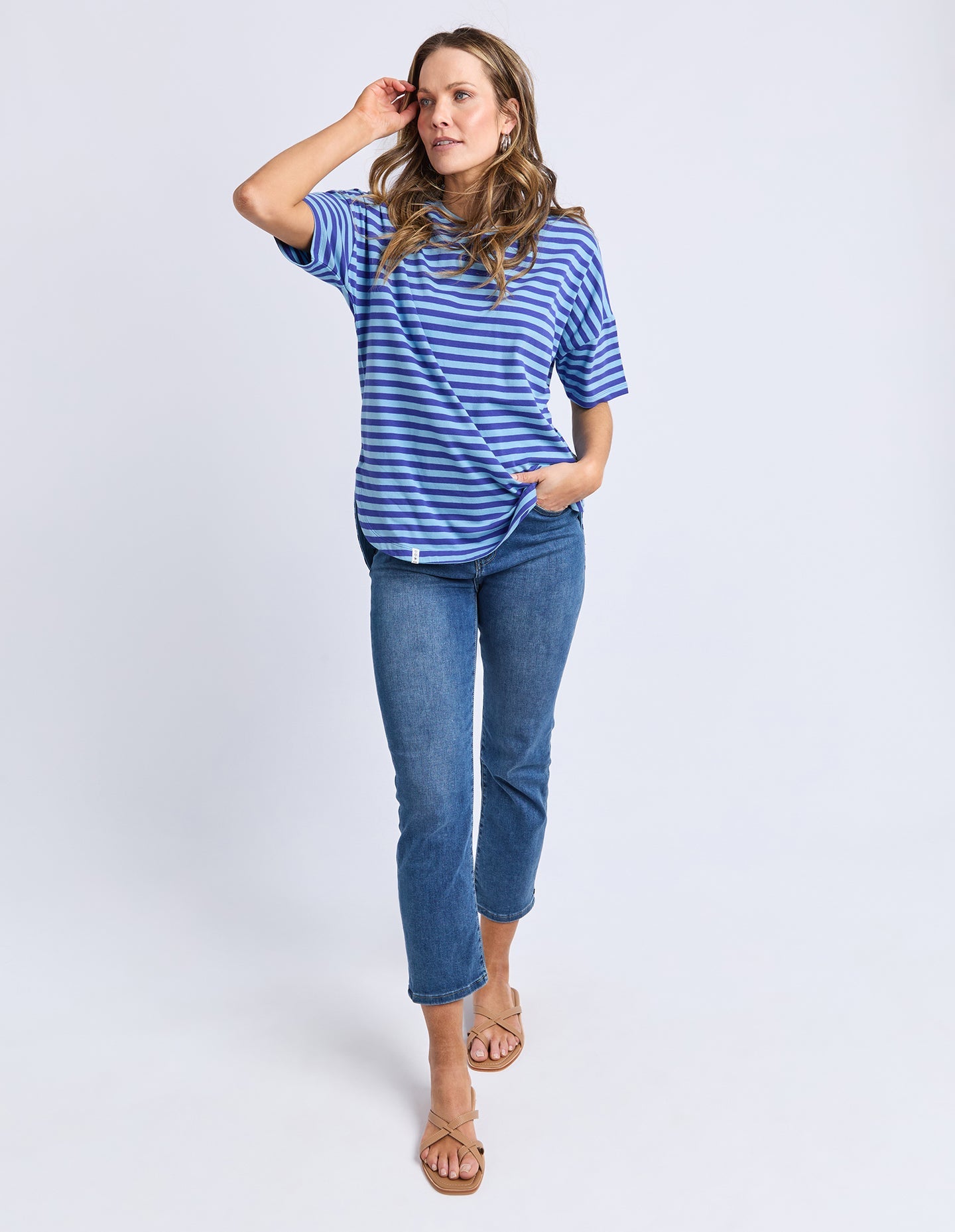 Lauren S/S Tee - Stripe Ocean