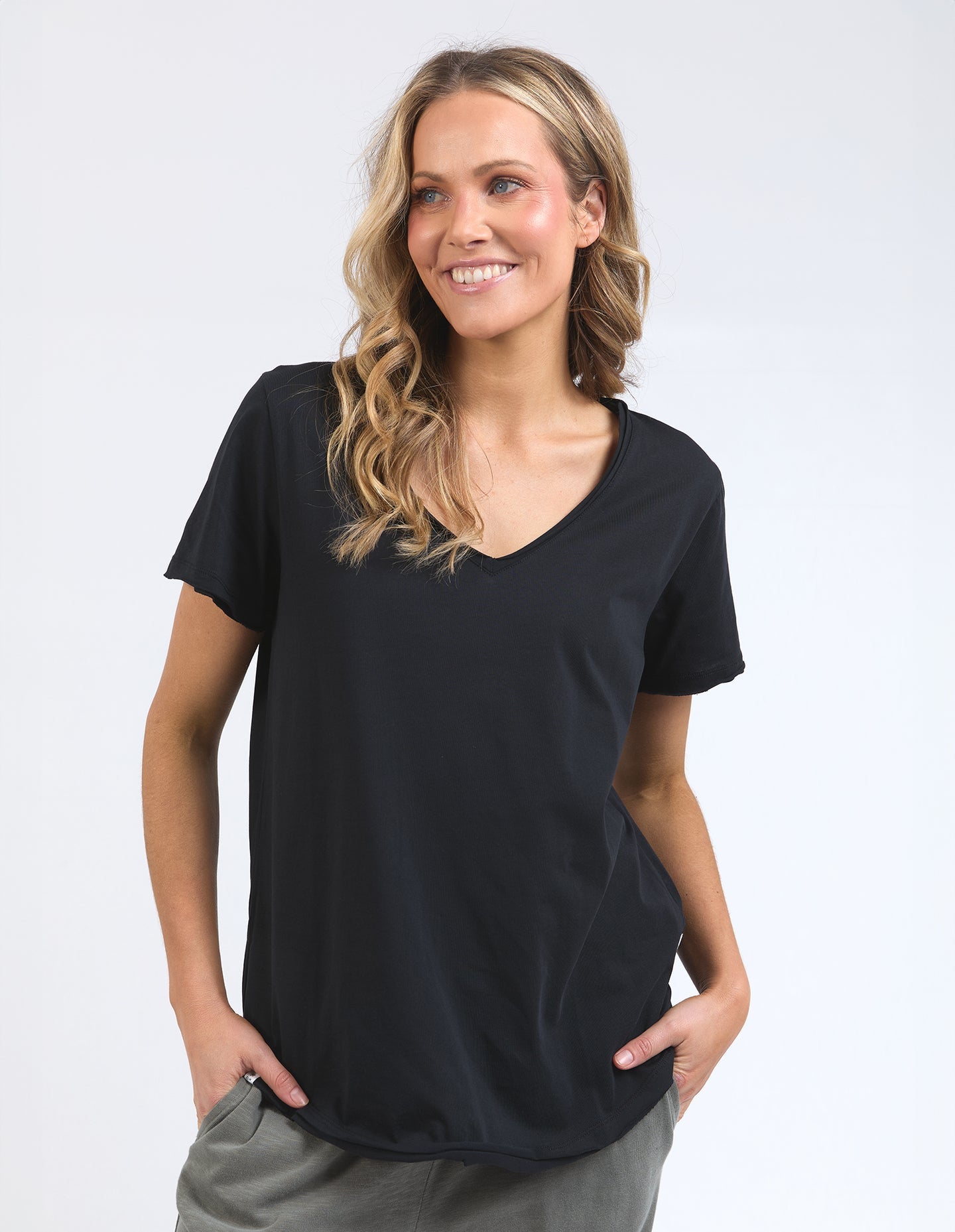 Pima Vee Tee - Black
