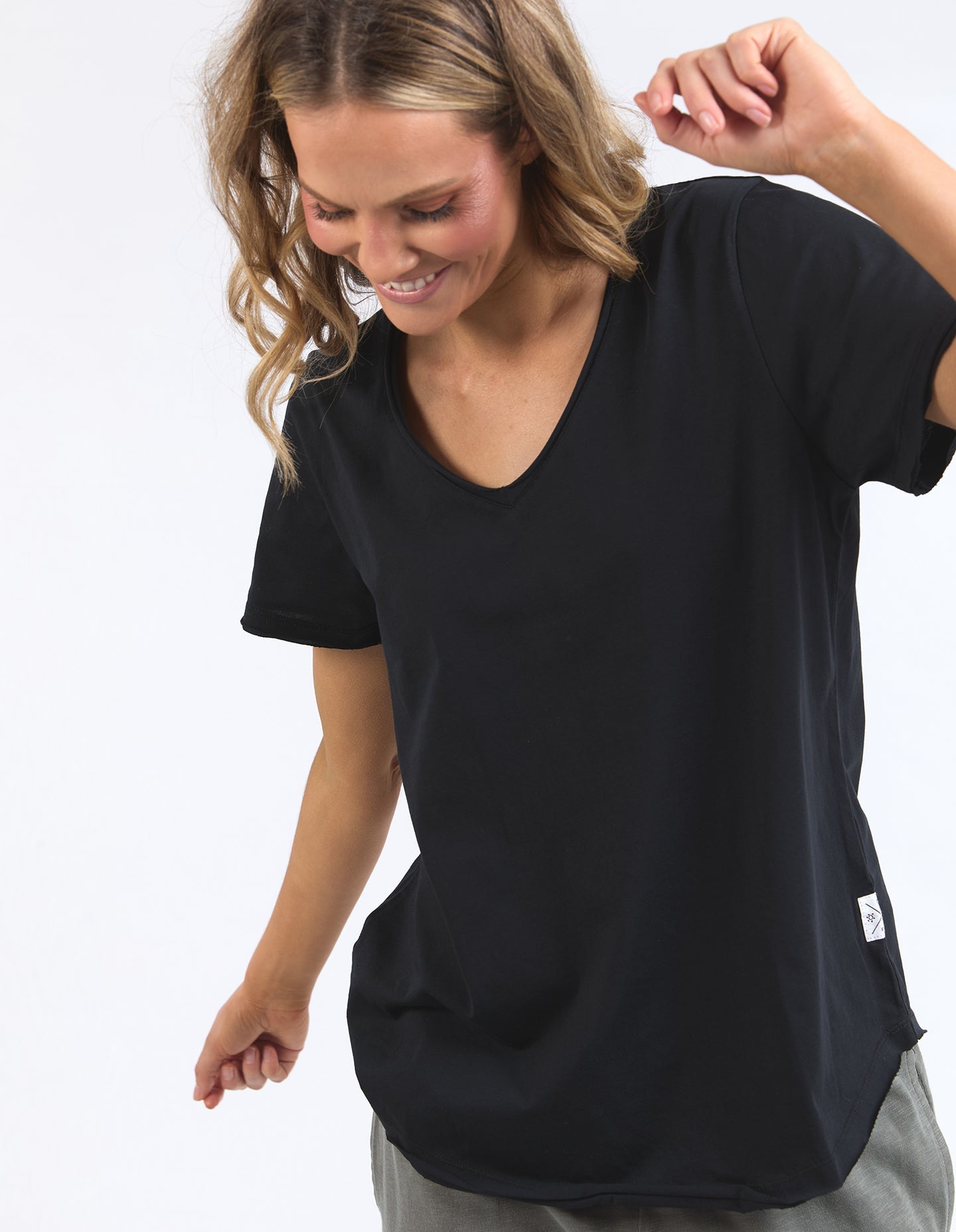 Pima Vee Tee - Black