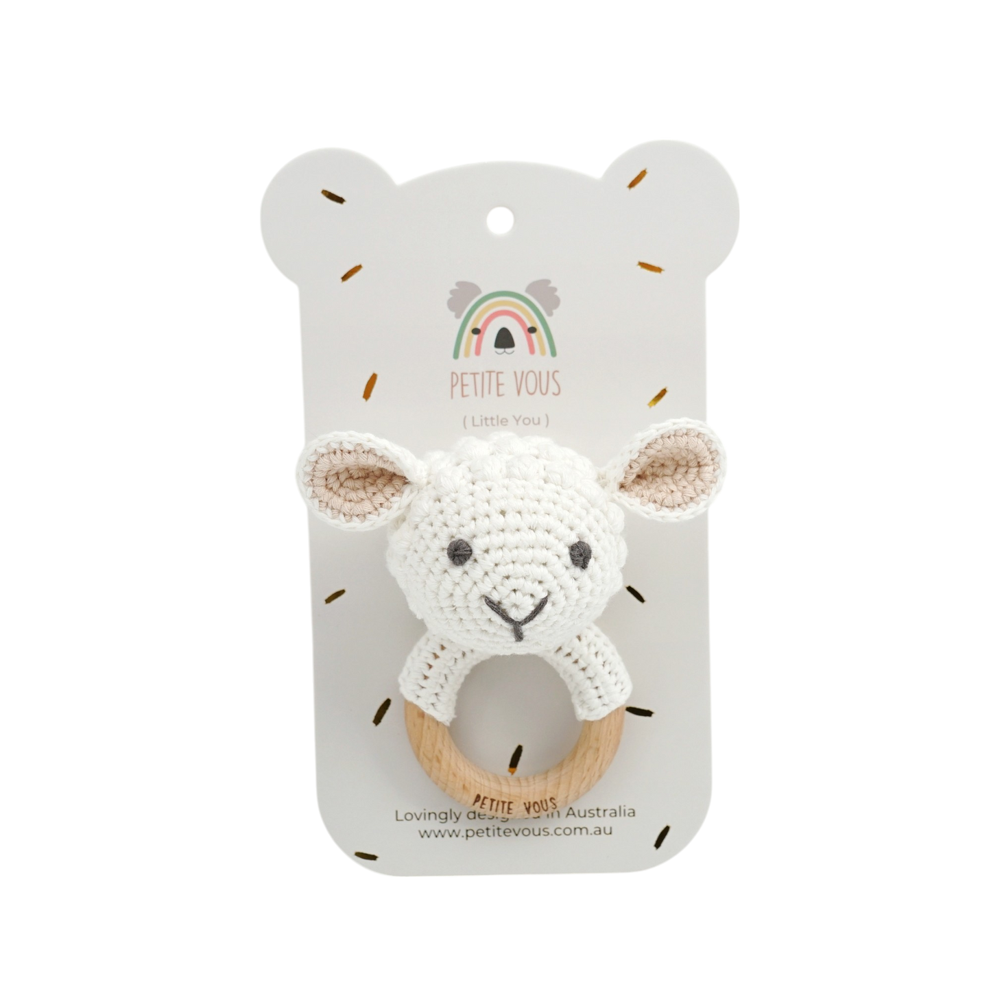 Crochet Ring Rattle - Lulu the Lamb