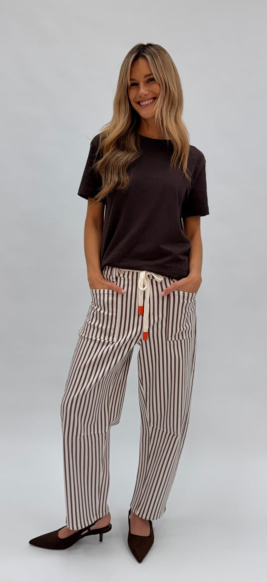 Carter Barrel Jeans - Chocolate Stripe