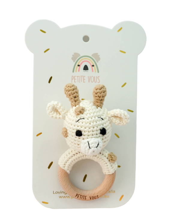 Crochet Ring Rattle - Percy Giraffe