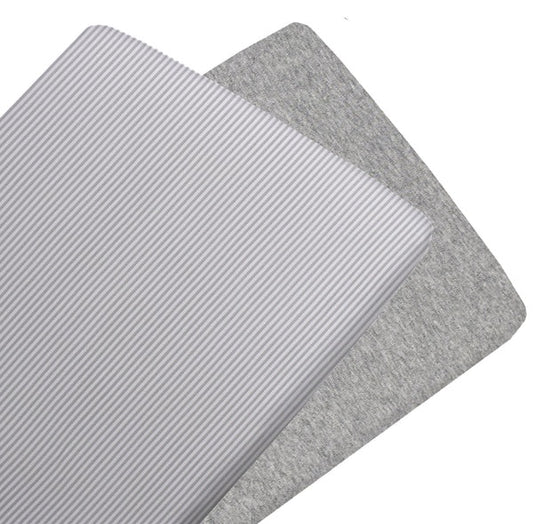 Jersey Bassinet Fitted Sheets - Grey Stripe/Melange