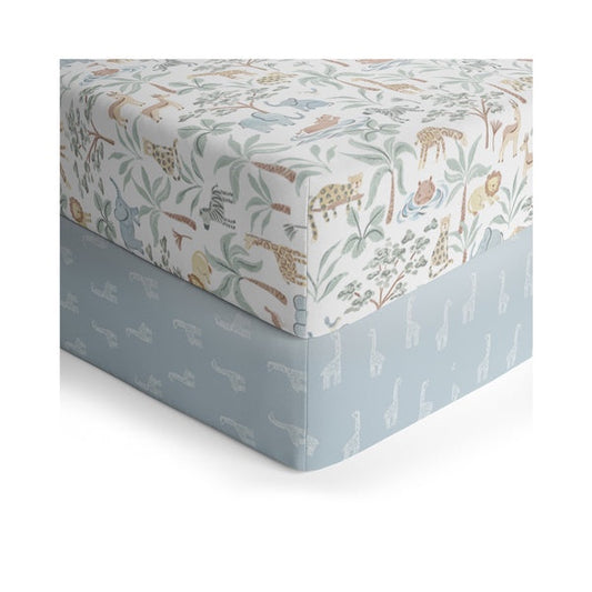 Jersey Cot Fitted Sheets - Wild Safari