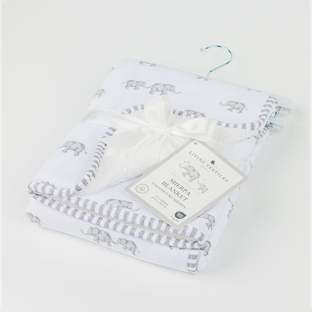Watercolour Elephant - Sherpa Blanket