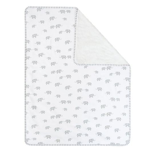 Watercolour Elephant - Sherpa Blanket