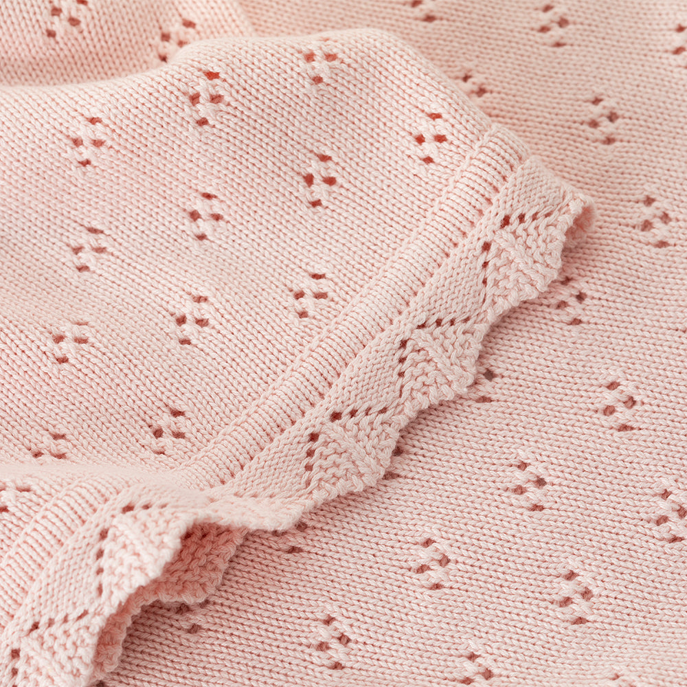 Bamboo Cotton Heirloom Blanket - Blush