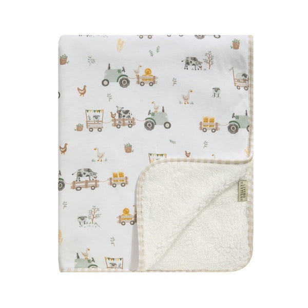 Tractor Ride - Organic Jersey Sherpa Blanket