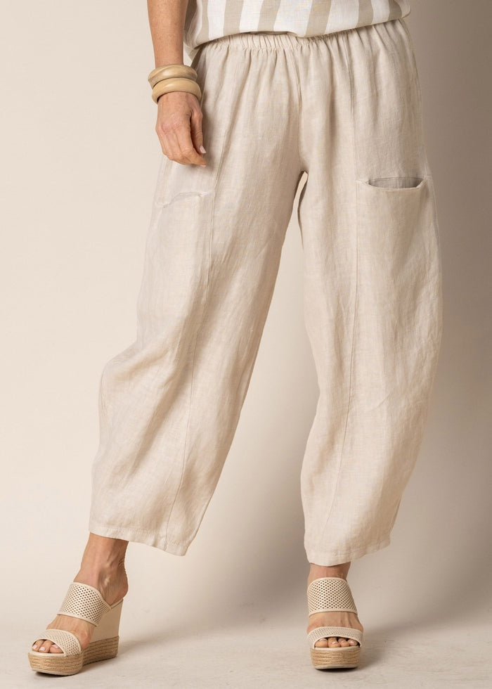 Florencia Linen Pants - Latte