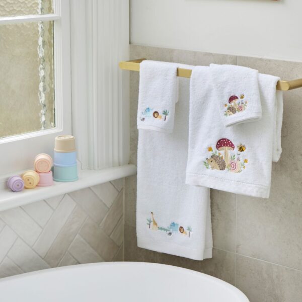 Mushroom Meadow Bath Towel & Face Washer in Organza Bag