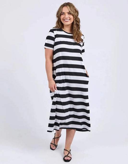 Adira Dress Stripe Black