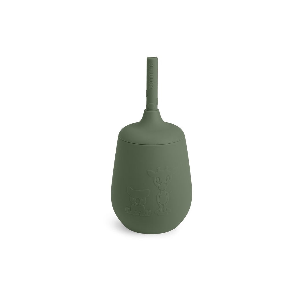 Silicone Cup With Straw Dusty Green