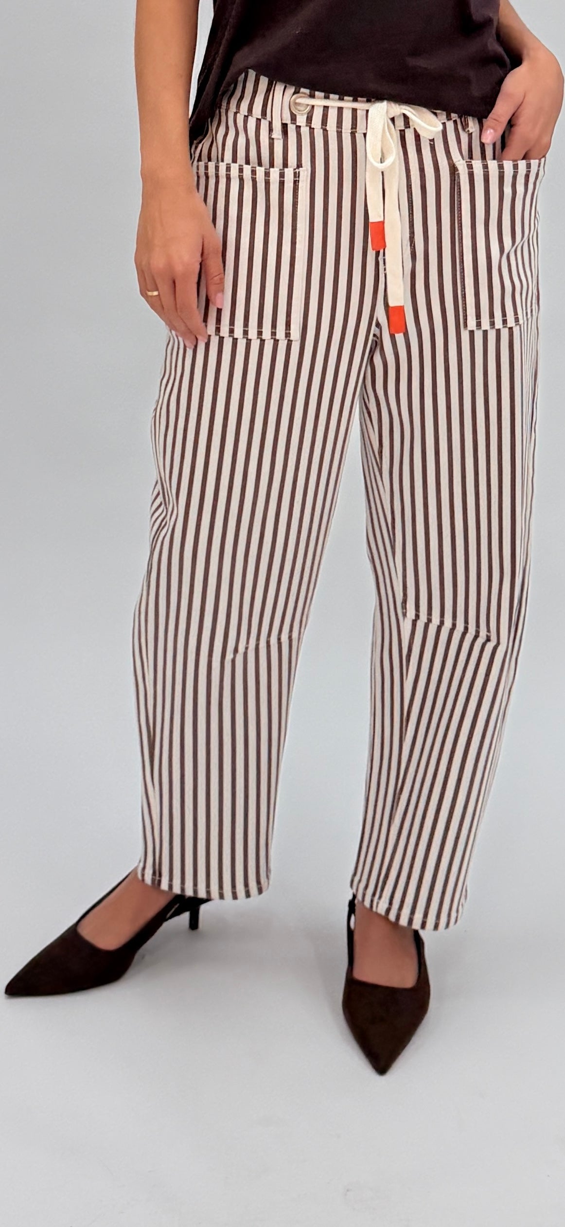 Carter Barrel Jeans - Chocolate Stripe