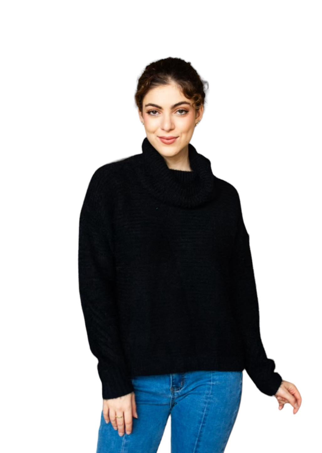 Turtle Neck Jumper - Black