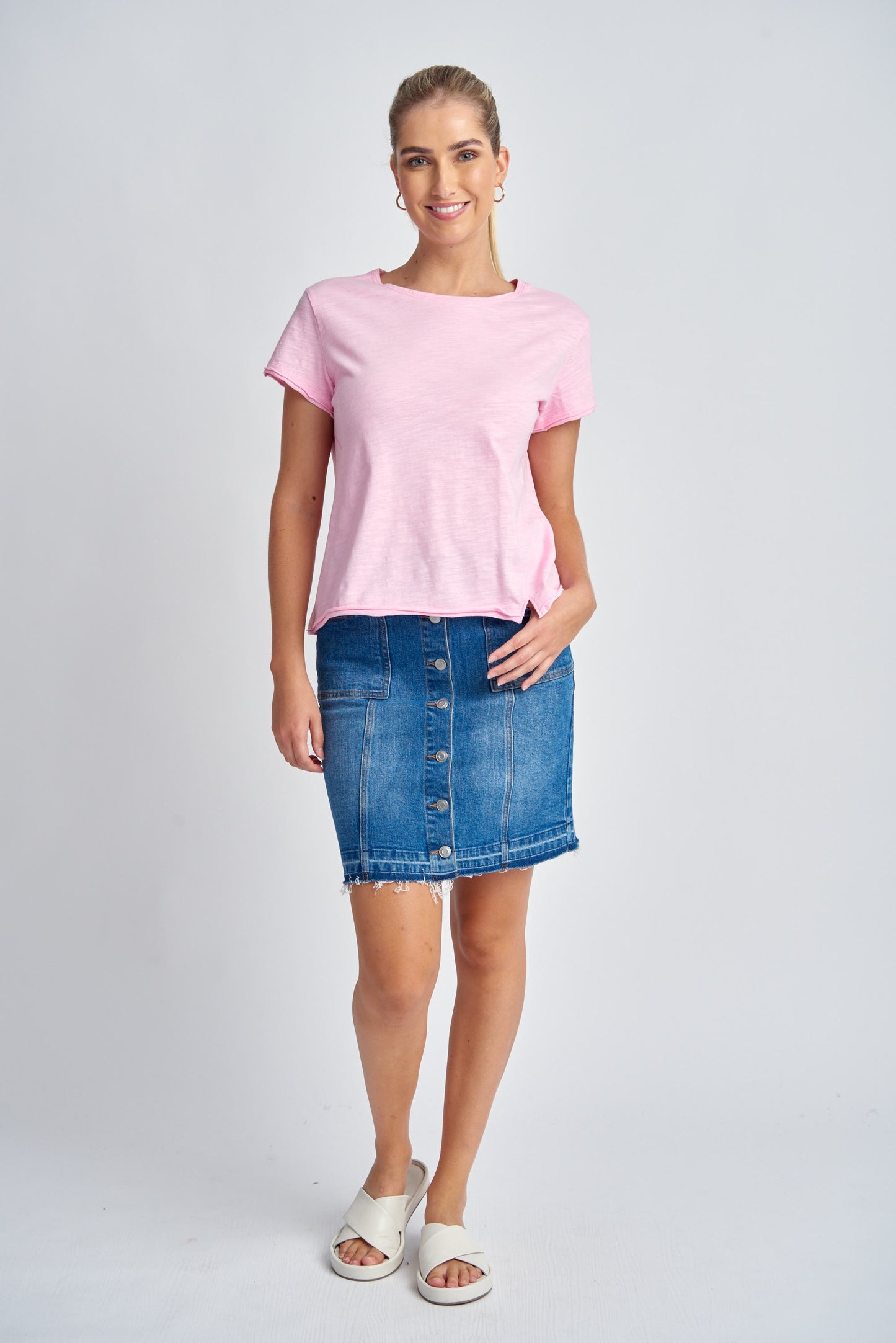 Short Crew Neck Tee - Lolly Pink