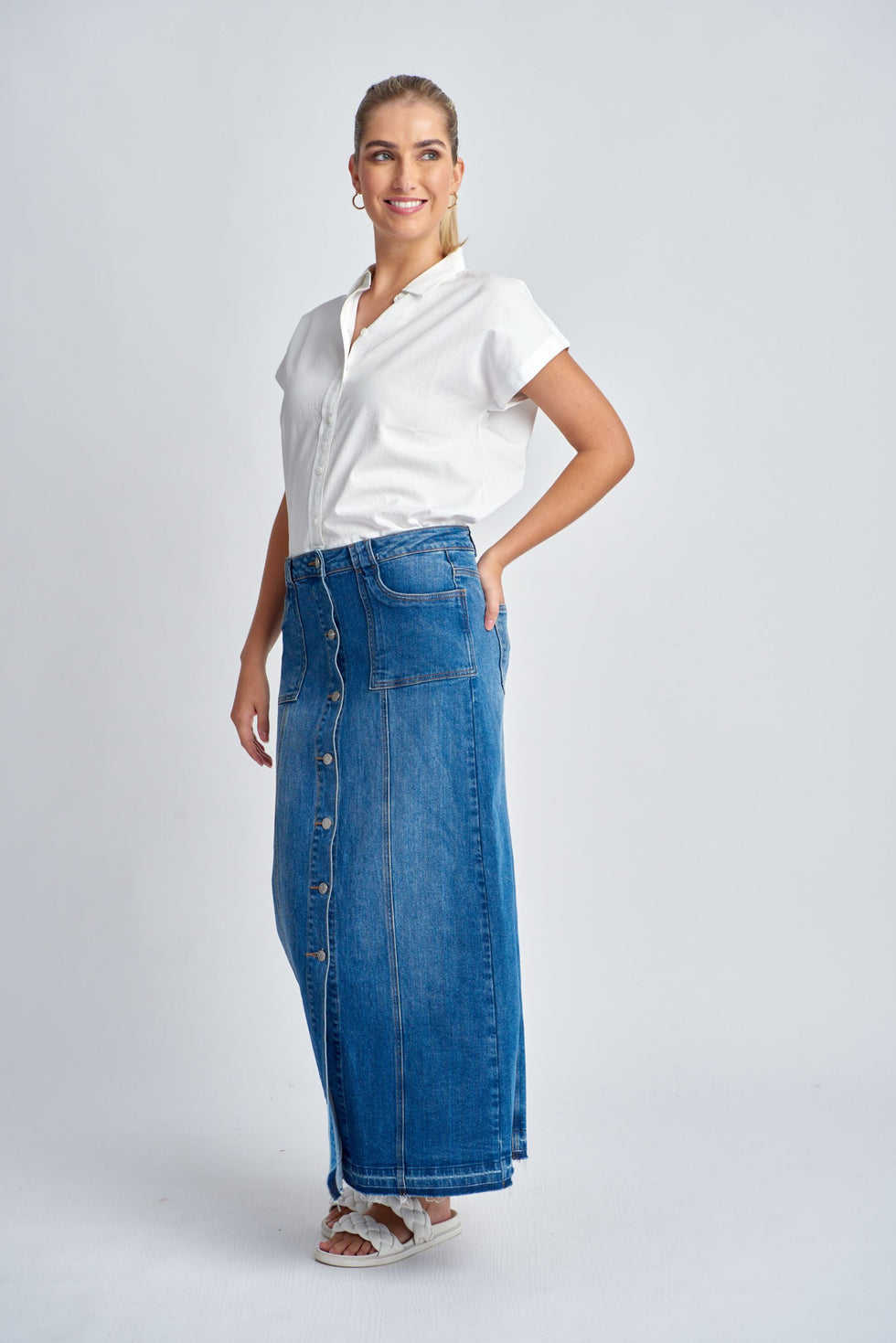 Denim Maxi Skirt