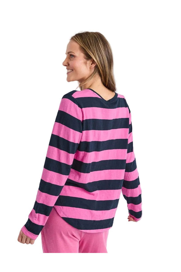 Spritz Strip L/S Tee - Hot Pink