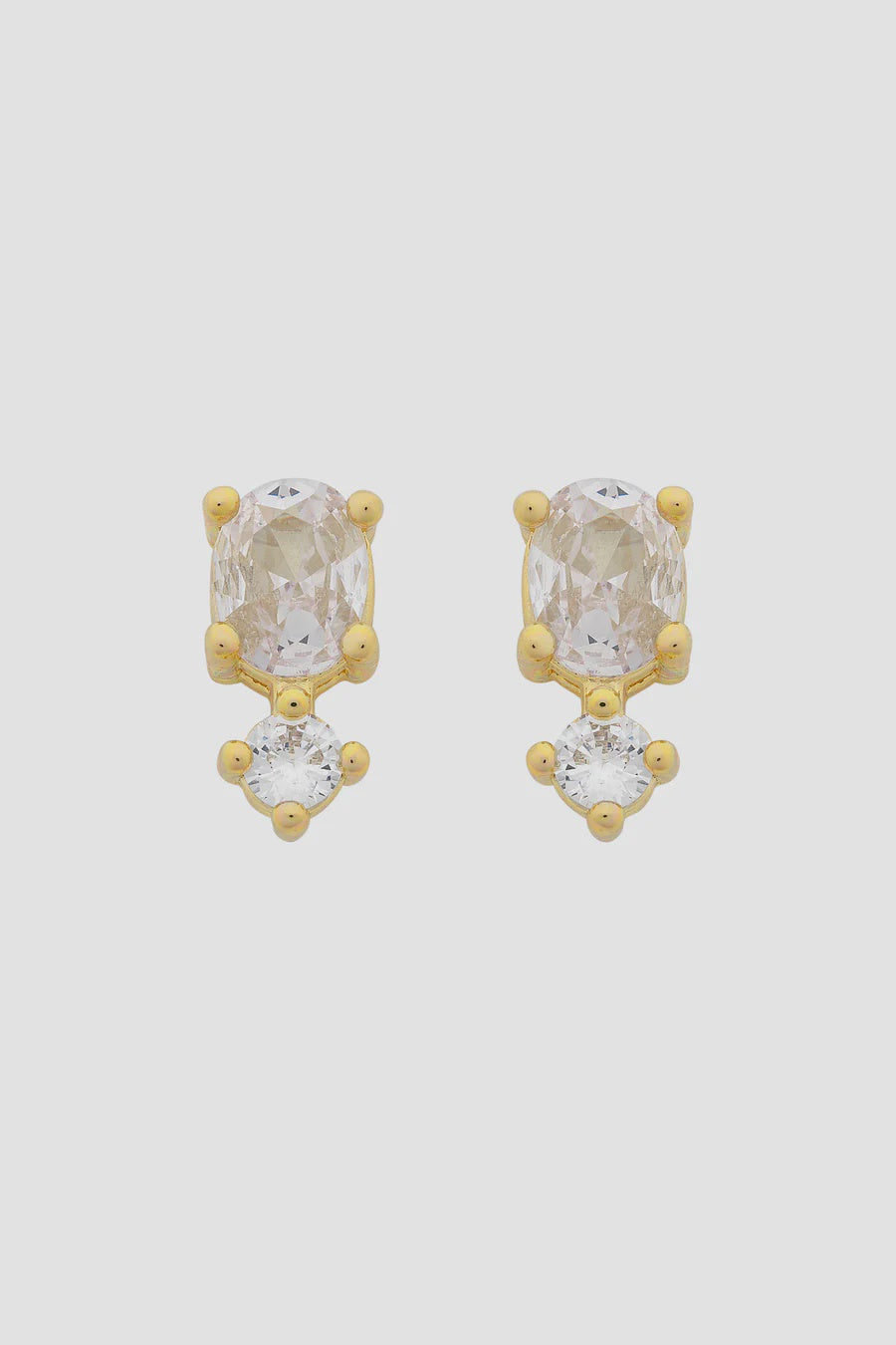 Nico Gold Clear CZ Stud