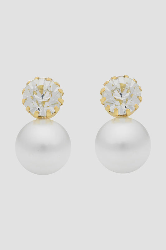 Vera Clear CZ Pearl Earring