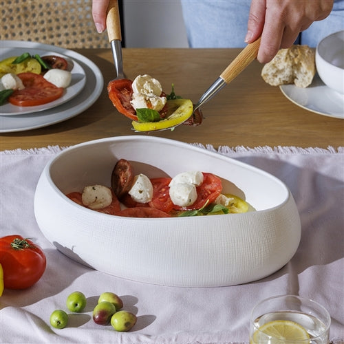 Bisque Oval Bowl 30cm White