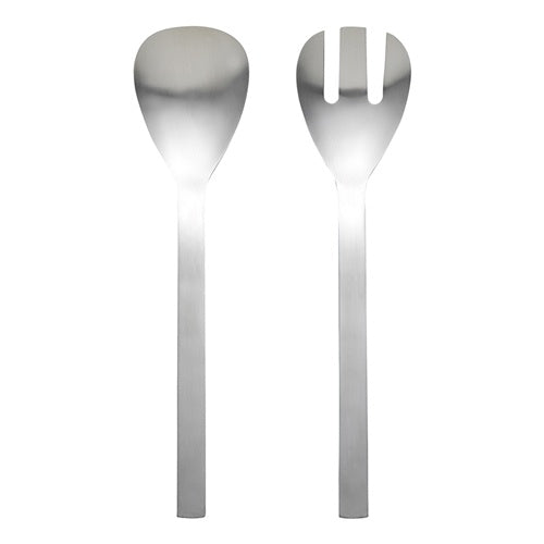 Forge Salad Servers Brushed Silver