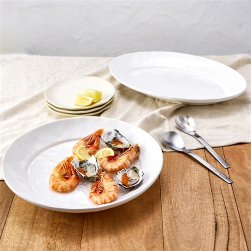 Forge Salad Servers Brushed Silver