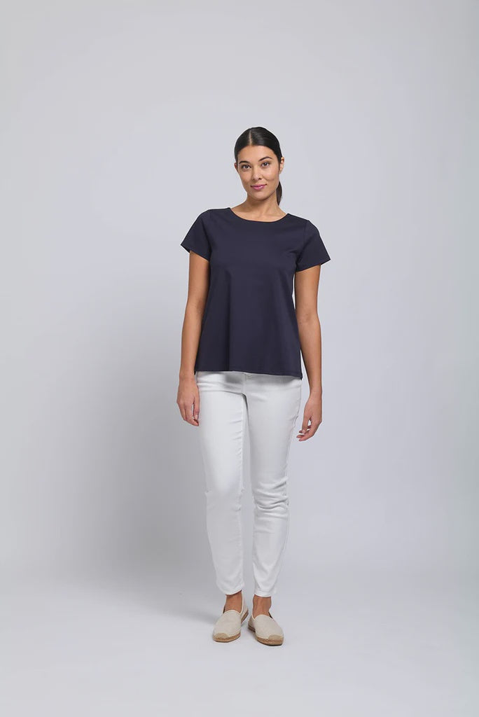 Natural Flare Top - Navy