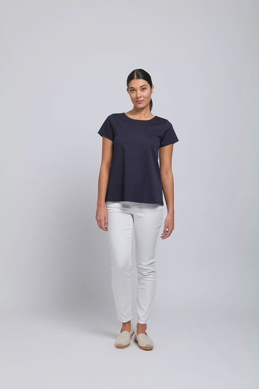 Natural Flare Top - Navy