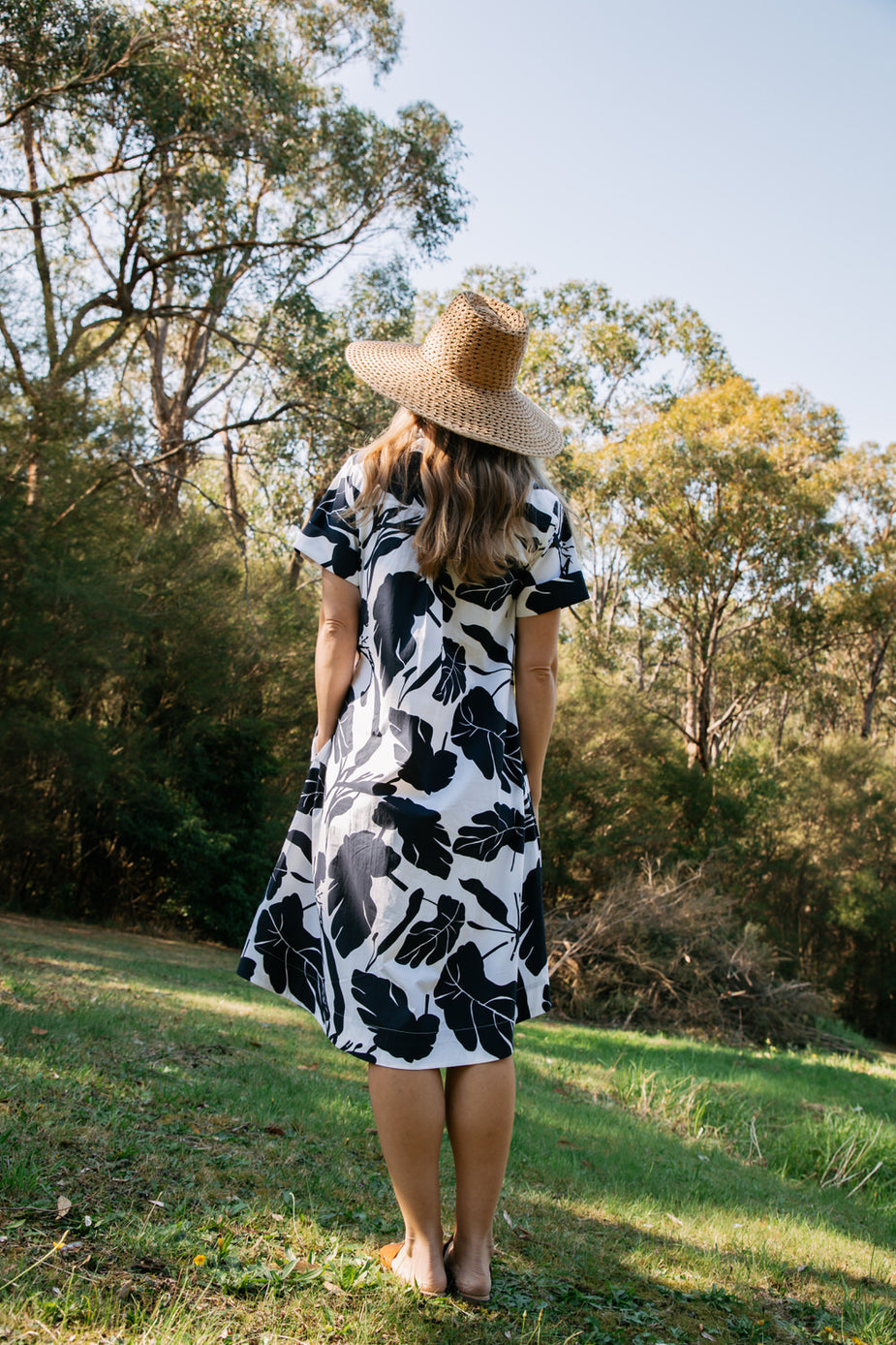 Block Leaf Print Dress
