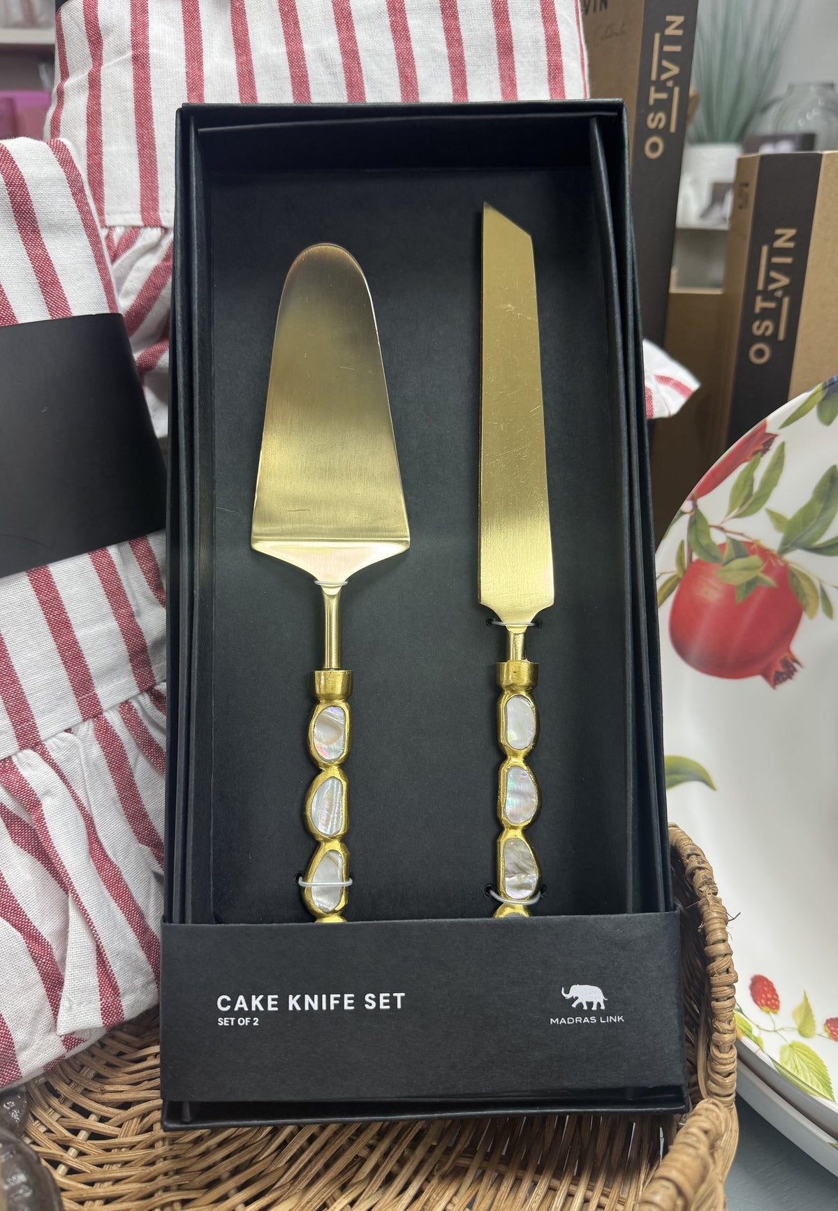 Stella Mother of Pearl Cake Knife Set