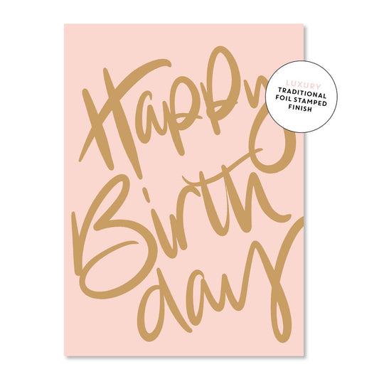 Mega Script Birthday Greeting Card
