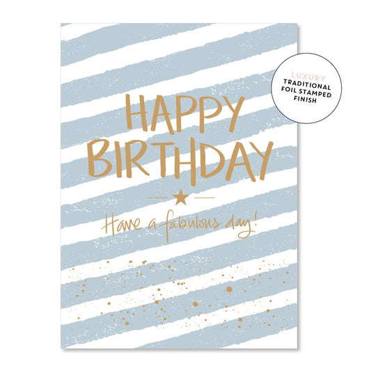 Stripey Denim Birthday Greeting Card
