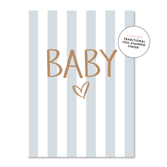 Baby Stripes Blue Greeting Card