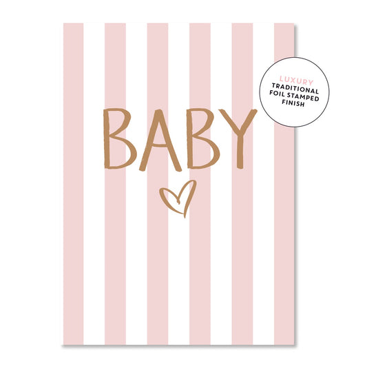 Baby Stripes Pink Greeting Card