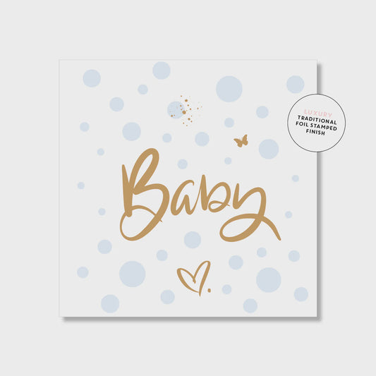 Spotty Baby Blue Greeting Card