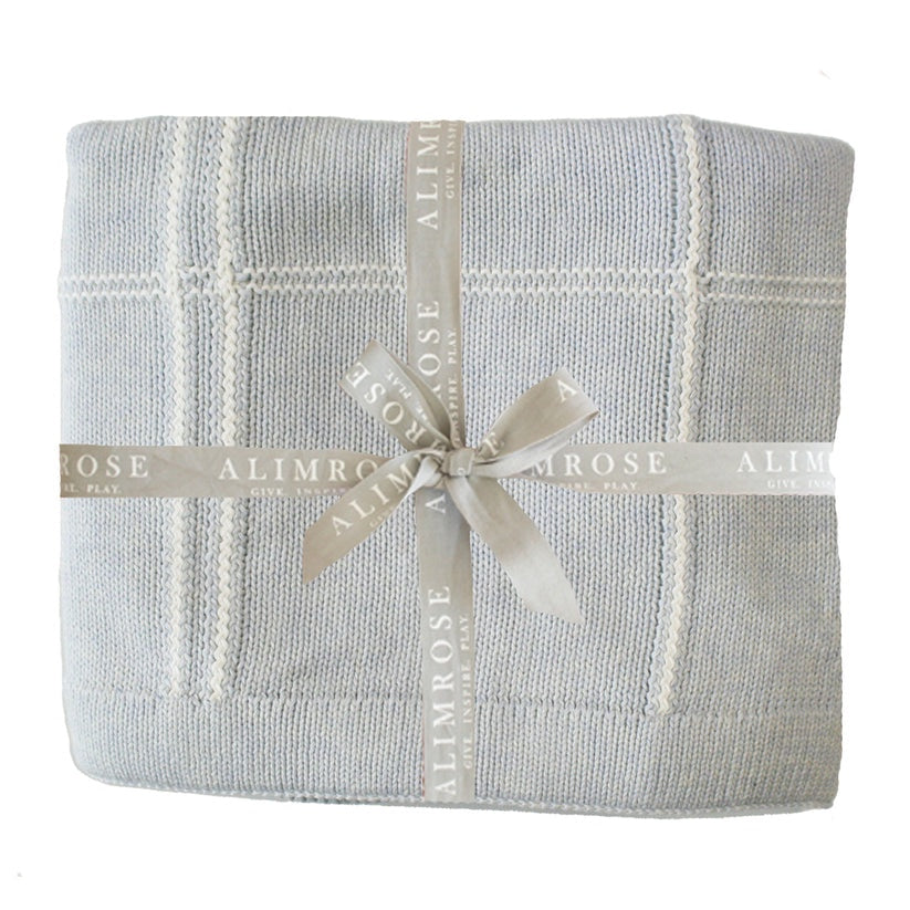 Grid Baby Blanket Powder Blue