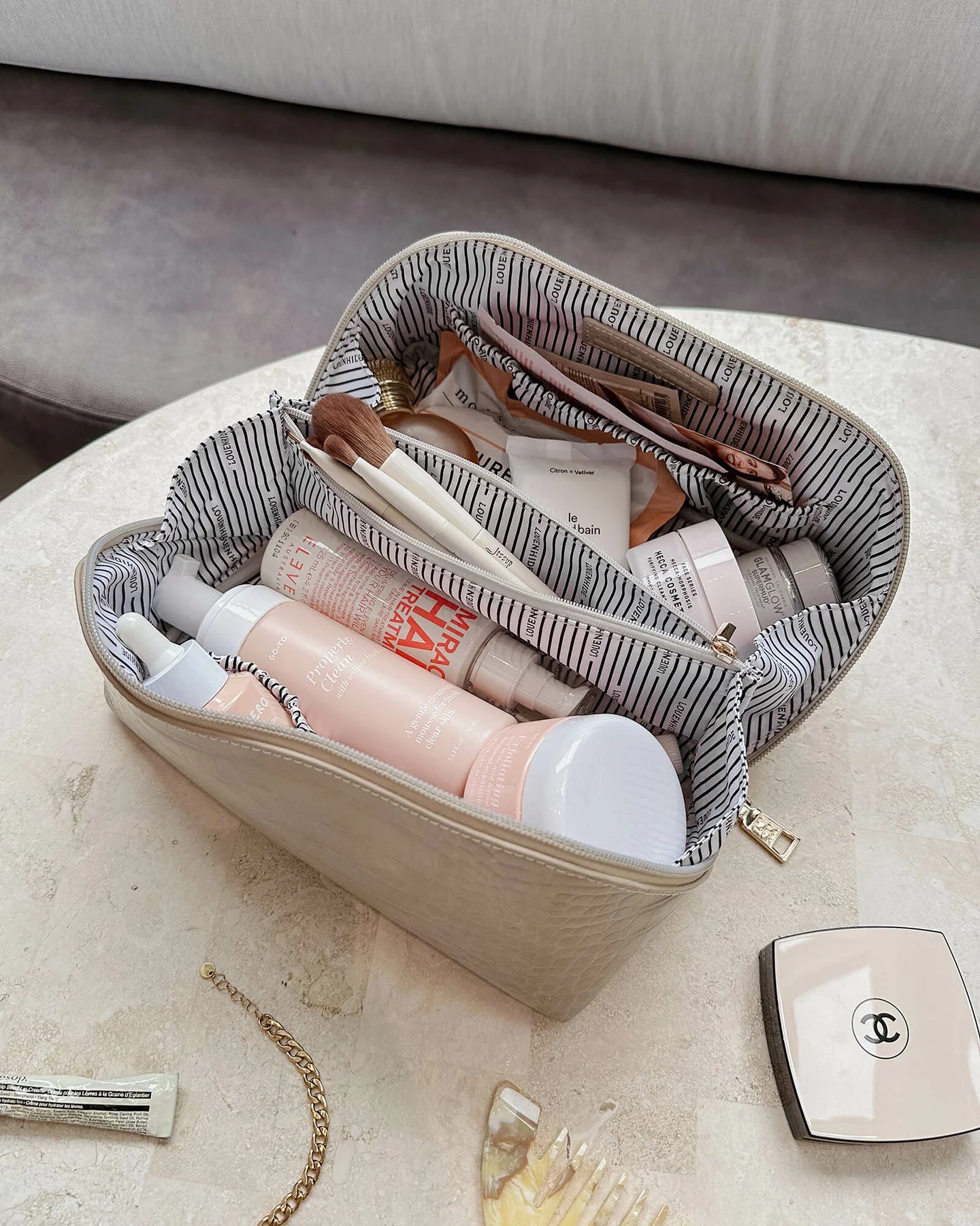 Mary Jayne Cosmetic Bag Set Croc Putty