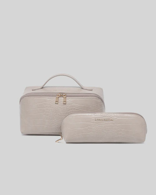 Mary Jayne Cosmetic Bag Set Croc Putty